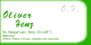 oliver henz business card